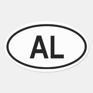 Adesivo Oval Albânia "AL "