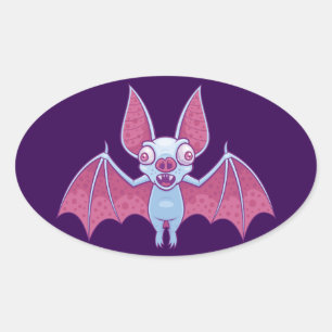 Adesivo Oval Albino Vampire Bat