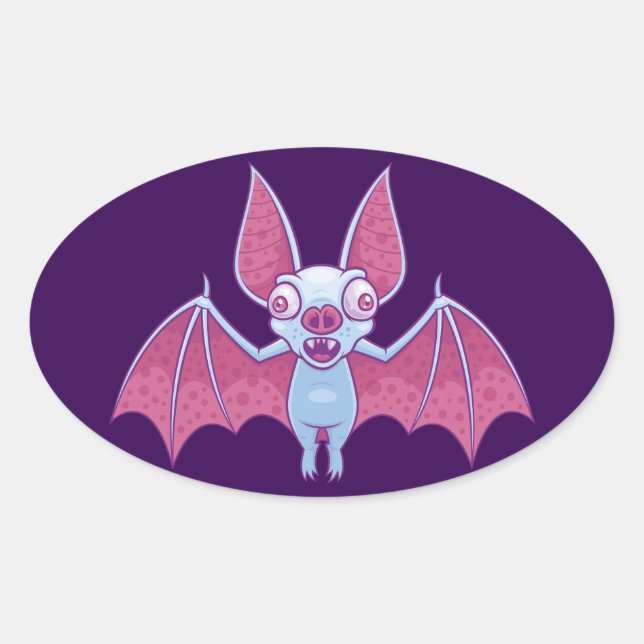 Adesivo Oval Albino Vampire Bat (Frente)