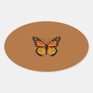 Adesivo Oval Alegria da borboleta de monarca