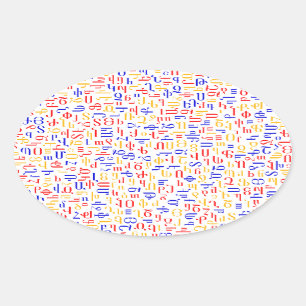 Adesivo Oval alfabeto armênio