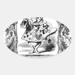 Adesivo Oval Alice no quadro ornamentado Vinta do chifre do