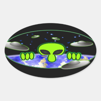 Adesivo Oval Alienígena Kilroy Oval Sticker