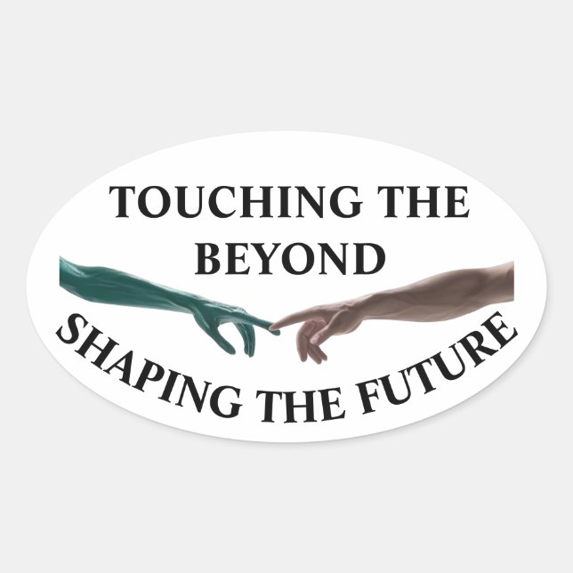 Adesivo Oval Alienígenas e humanos (Frente)