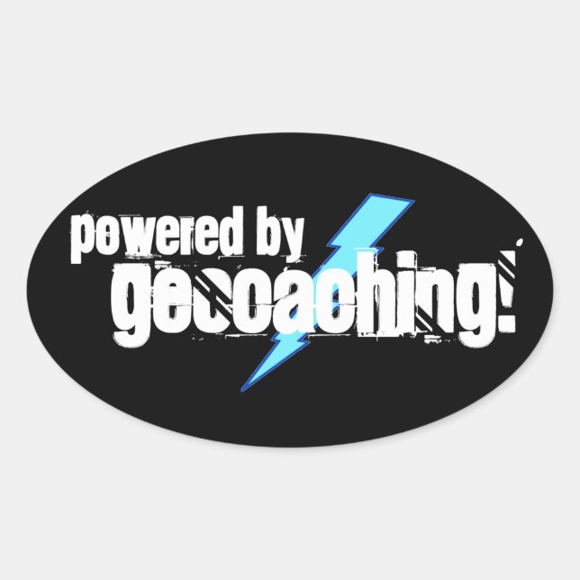 Adesivo Oval Alimentado por Geocaching (Frente)