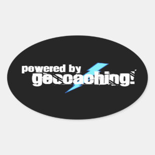 Adesivo Oval Alimentado por Geocaching