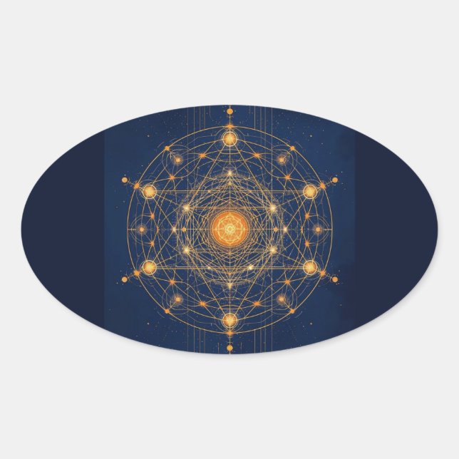 Adesivo Oval Alinhamento Estelar: A Geometria da Luz Interior (Frente)