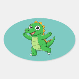 Adesivo Oval Alligador de dança