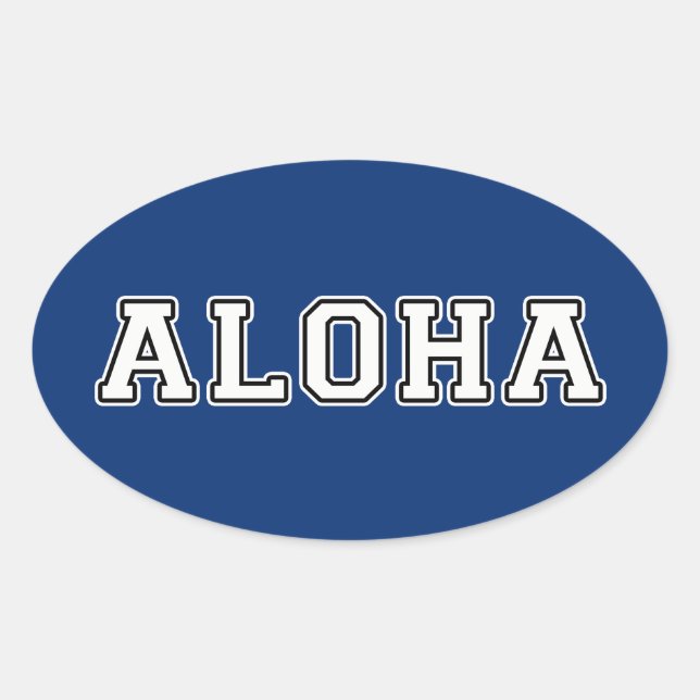 Adesivo Oval Aloha (Frente)