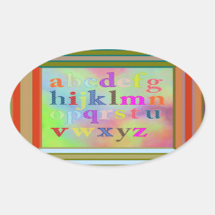 Adesivo Oval Alphabet Sticker