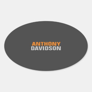 Adesivo Oval Alternativo Texto Cinza Laranja Negrito Perfeito F