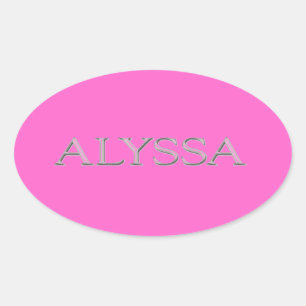Adesivo Oval Alyssa - Letra de Autenticação Personalizada