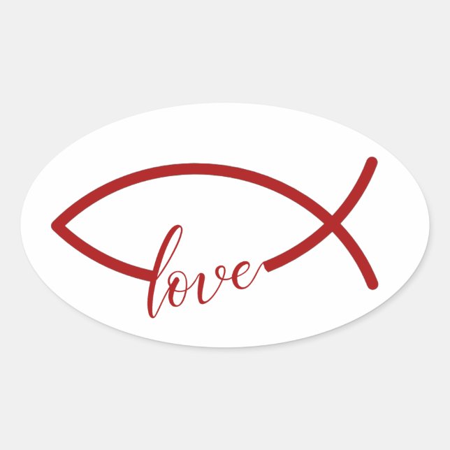 Adesivo Oval Ama peixe (Frente)