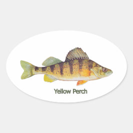 Adesivo Oval Amarelo Perch com título
