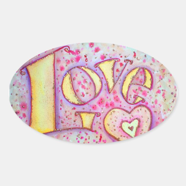 Adesivo Oval Ame Pink Sticker (Frente)