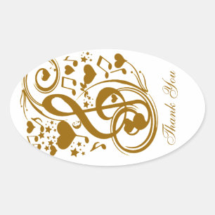 Adesivo Oval Amor & Alegria-Ouro_