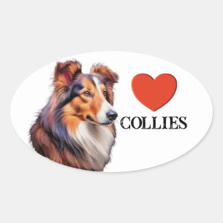 ADESIVO OVAL AMOR COLLIES