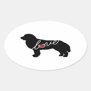 Adesivo Oval Amor do cão de montanha de Bernese