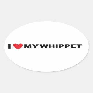 Adesivo Oval amor do whippet