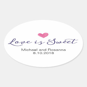 Adesivo Oval Amor é doce Casamento Vestidos