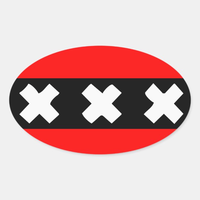 Adesivo Oval Amsterdam flag (Frente)