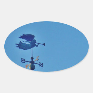 Adesivo Oval Angel BLOW HORN WEATHER VANE