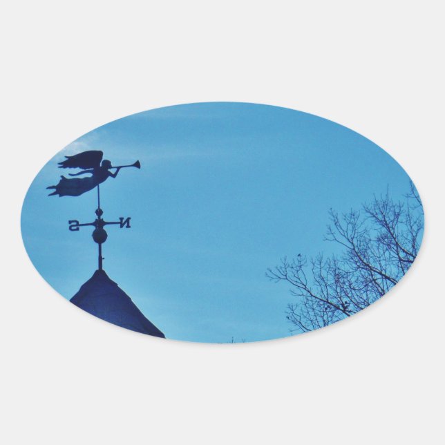 Adesivo Oval Angel BLOW HORN WEATHER VANE (Frente)