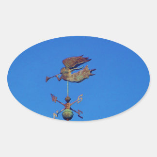 Adesivo Oval Angel Weather Vane Bright Blue Sky