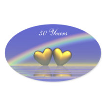 Aniversário de 50 anos Corações Dourados