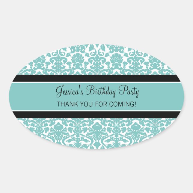 Adesivo Oval Aniversário Obrigado Nome Personalizado Fala Fatur (Frente)