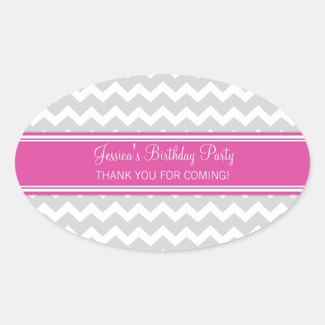 Adesivo Oval Aniversário Obrigado Nome Personalizado Marcas De  (Frente)