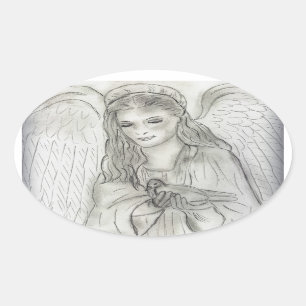Adesivo Oval Anjo calmo