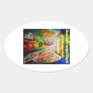 Adesivo Oval Anjo dos guardiões