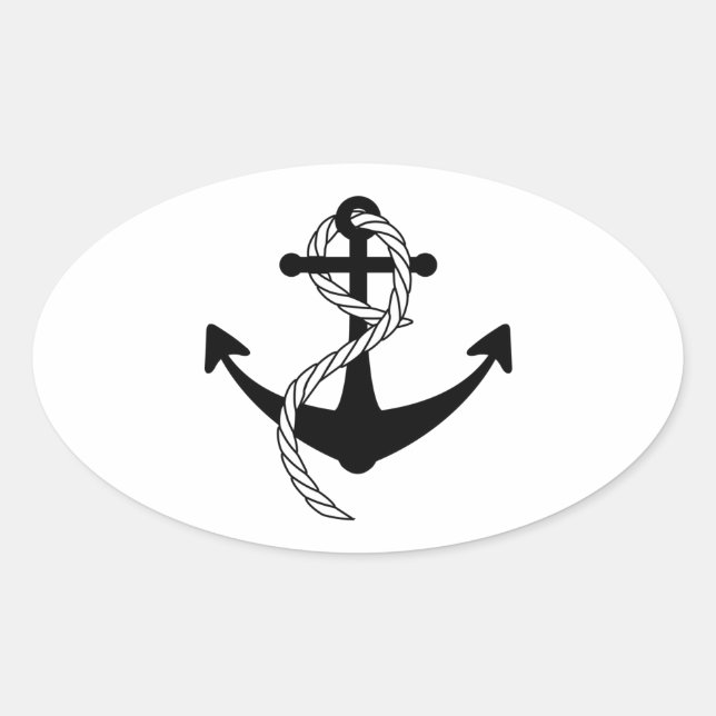 Adesivo Oval Anker schwarz weiss (Frente)