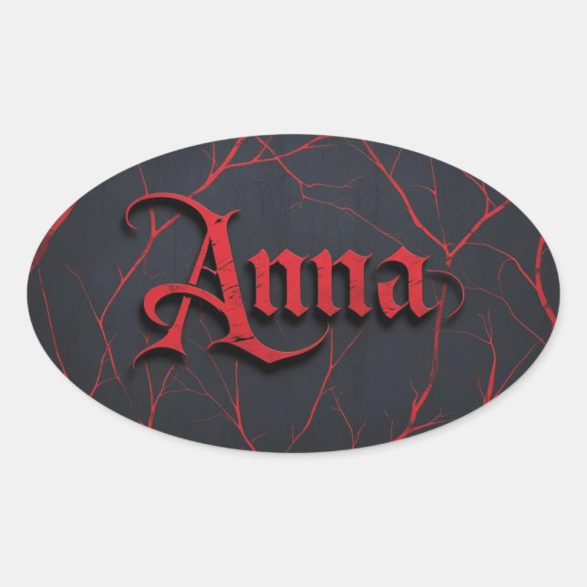 Adesivo Oval Anna In Gothic (Frente)