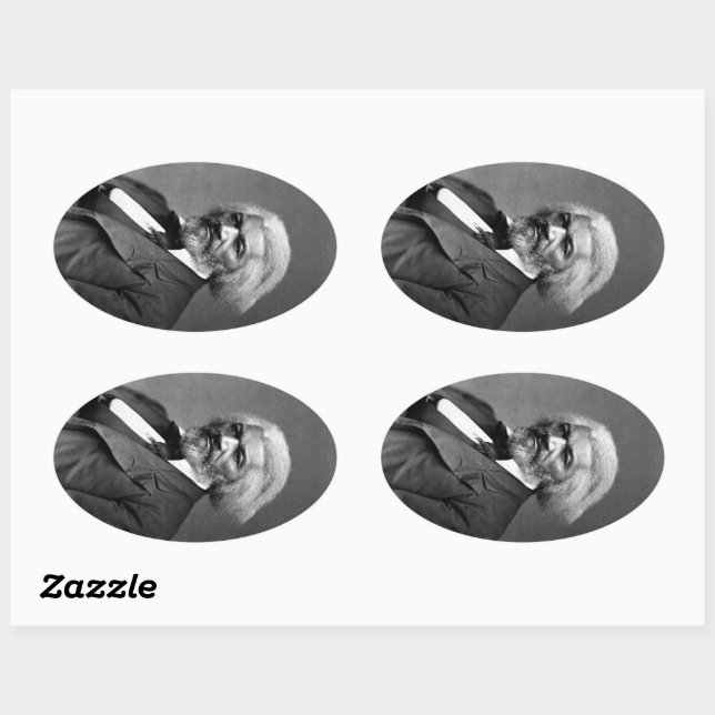 Adesivo Oval Antigo Herói Afro-Americano do rick 3d3 Bailey Dou (Folha)