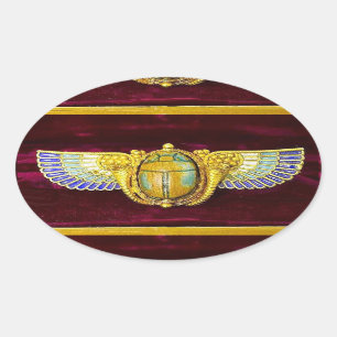 ADESIVO OVAL ANTIQUE EGÍPCIO WINGAN SCARAB/CORNUCOPIA JEWEL