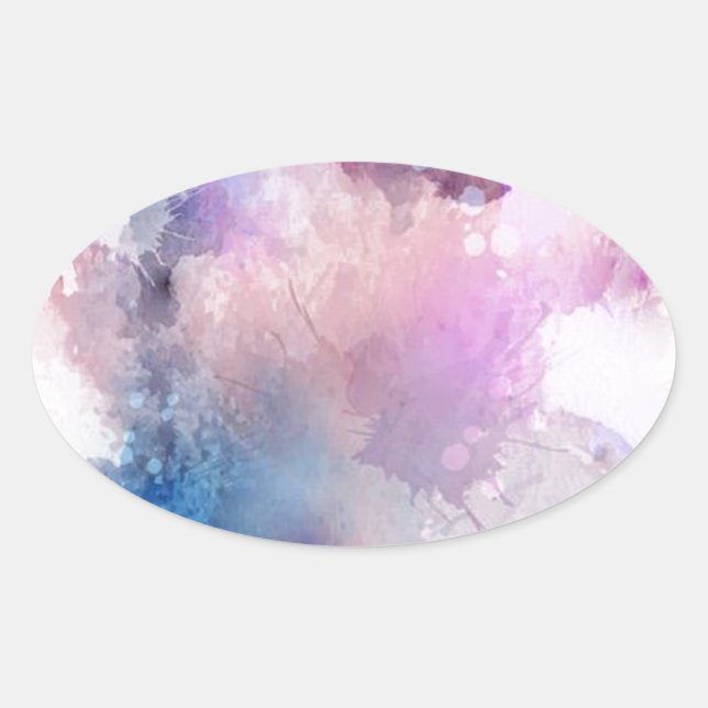 Adesivo Oval Aquarela (Frente)