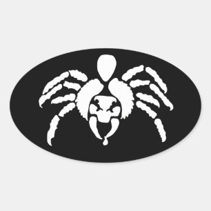 Adesivo Oval Aranha com Veneno em Fang