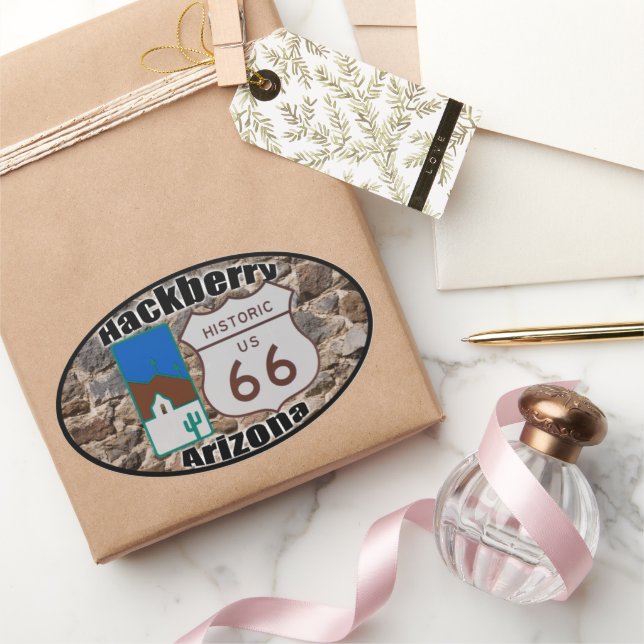 Adesivo Oval Arizona histórica de Hackberry 6 nos EUA (Presentear)