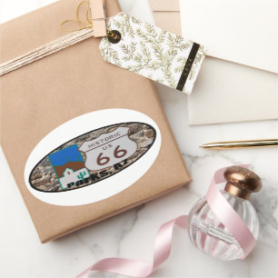 Adesivo Oval Arizona histórica Ver dos parques da rota 66 dos