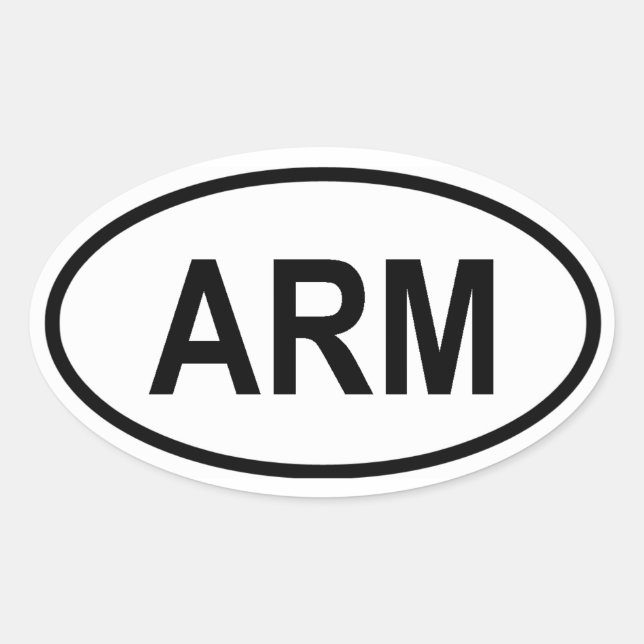Adesivo Oval Armênia "ARM" (Frente)