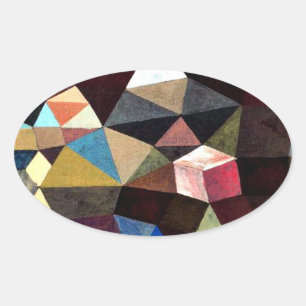 Adesivo Oval Arte de Paul Klee: Paisagem Cristalina