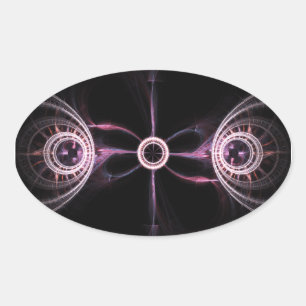 Adesivo Oval Arte frontal Abstrato dos Universais Paralelos