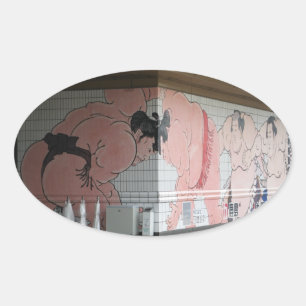 Adesivo Oval Arte mural da parede do Sumo