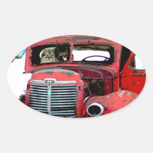 Adesivo Oval Arte velha do cão da pintura do caminhão do Nata