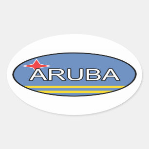 Adesivo Oval Aruba Euro Sticker