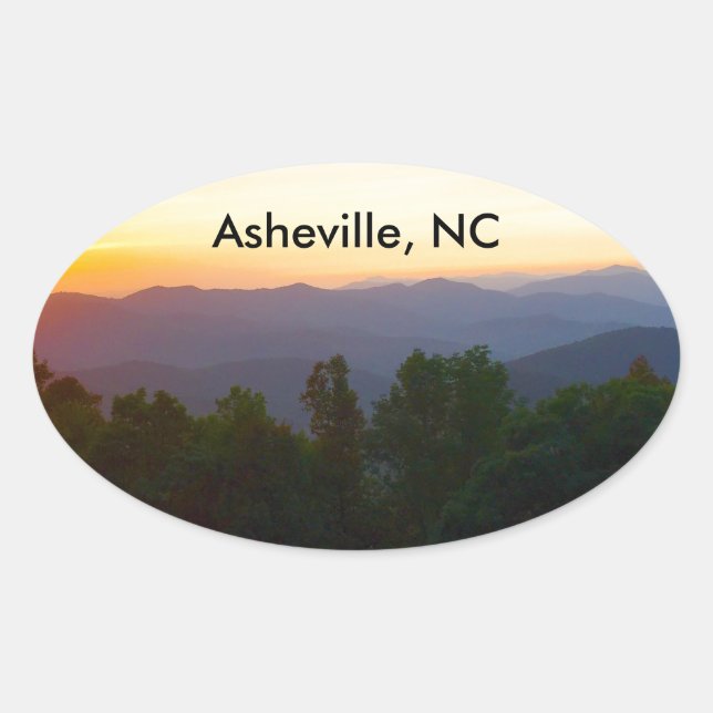 Adesivo Oval Asheville, NC Sticker (Frente)