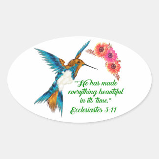 Adesivo Oval Aspas Hummingbird