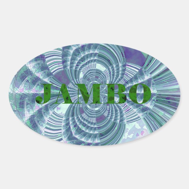 Adesivo Oval Aurora Matata Art Impressão (Frente)